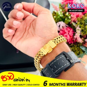 12mm Franco Bracelet For Men High Quality Gold Coated