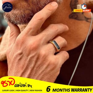 Glamon BlackWave Gold Ring For Men Women Stainless Steel Simple Trendy Fashion Vintage Rings Women Men unisex Jewelery Gift